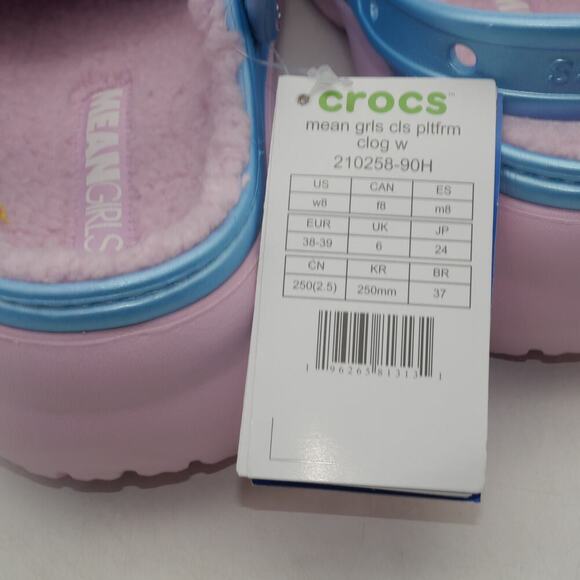 New Mean Girls Classic Platform Clogs Sandals  Blue Pink Fuzzy Lining Women's 8 - Picture 5 of 9